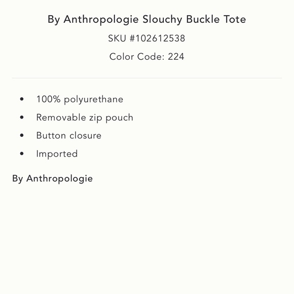 NWT new Anthropologie slouchy buckle tote bag faux leather tan brown + pouch - Picture 4 of 17